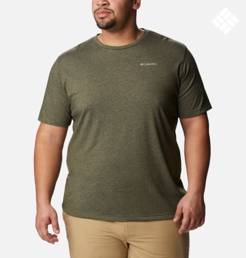 Columbia Thistletown Park Crew T-skjorte Herre Olivengrønne | Plus Size 70521Z